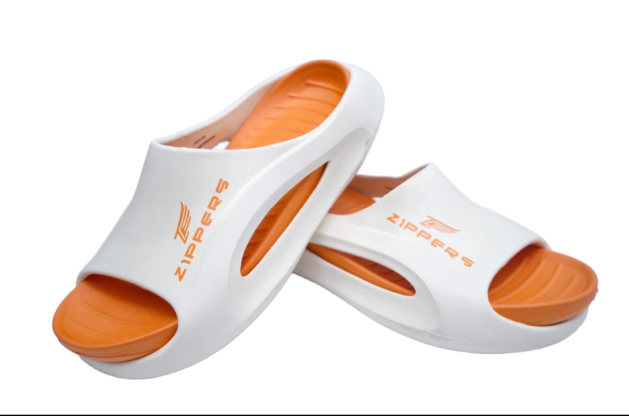 CROCS SLIPPERS WHITE & ORANGE